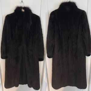 VINTAGE Beautiful Lined Dark Mink Fur Coat, sz S